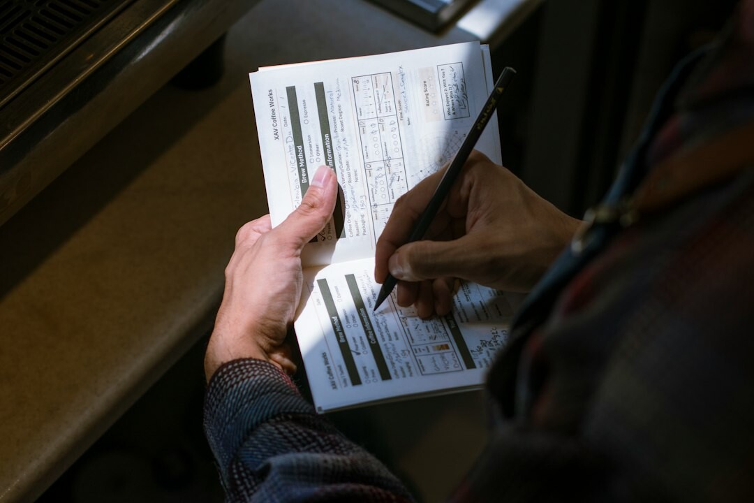 investigator examining documents
